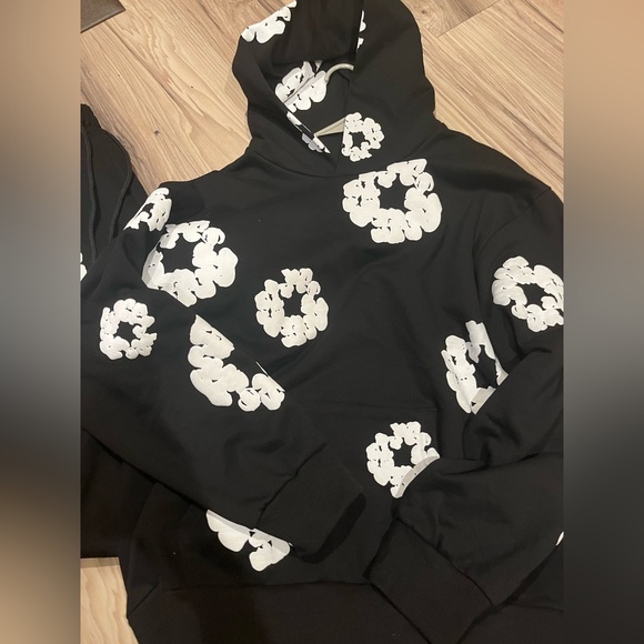 Denim tiers cotton hoodie